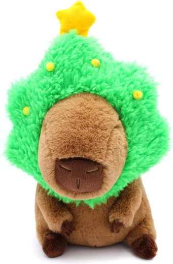 Capybara avec un sapin de Noël - figurine en peluche 32 cm