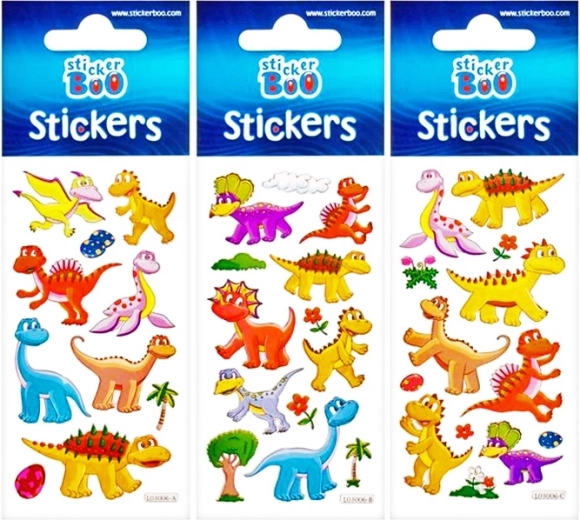 Autocollants dinosaures avec bordure argentée - 1 pièce