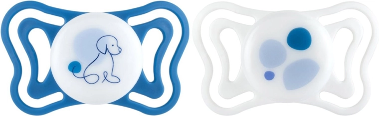 Chicco Physioforma Light sucettes orthodontiques en silicone bleues 6–16 mois, 2 pcs
