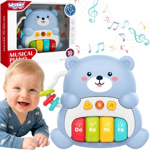 Woopie Baby ours en peluche interactif musical avec mini piano