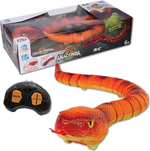 Serpent RC avec biomimétisme et yeux lumineux – orange