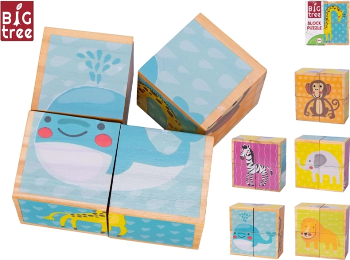 Blocs en bois avec animaux BIG TREE, 4 pièces, FSC