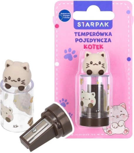 Taille-crayon chat avec gomme - 1 pièce
