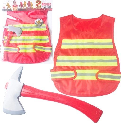 Gilet de pompier avec hache et badge pour enfants
