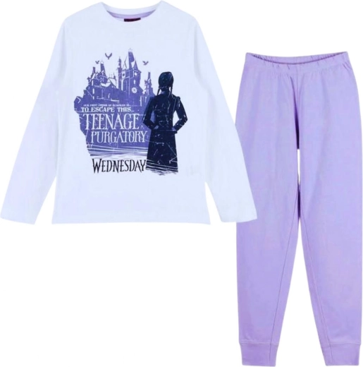 Pyjama pour enfant Wednesday blanc-violet