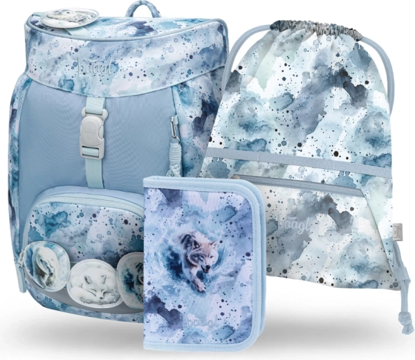 Ensemble scolaire BAAGL Airy Polar – sac à dos, trousse et sac à cordon avec certification GRS