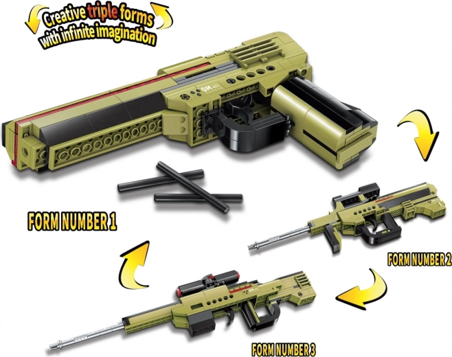 Qman Jeu de Construction Arme Dilemme 3 en 1