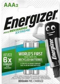 Piles rechargeables Energizer Extreme AAA 800 mAh - 2 pièces