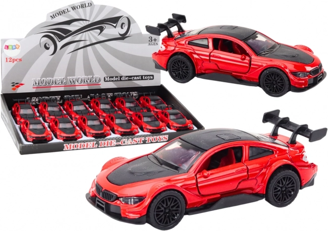 Voiture de sport métallique 1:32 à friction – rouge