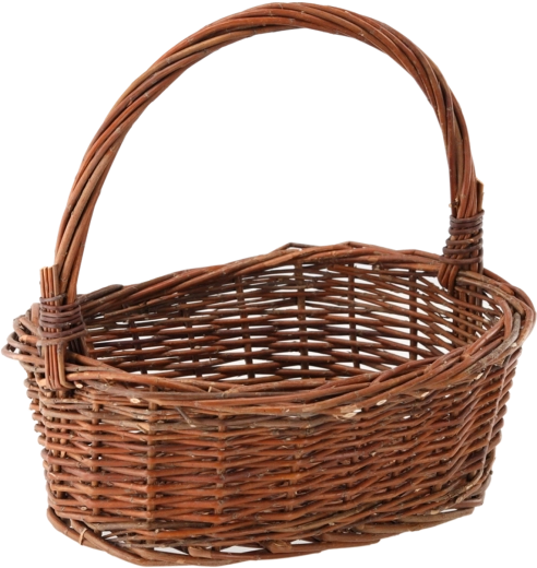Panier en osier brun avec poignée 35 × 27 cm