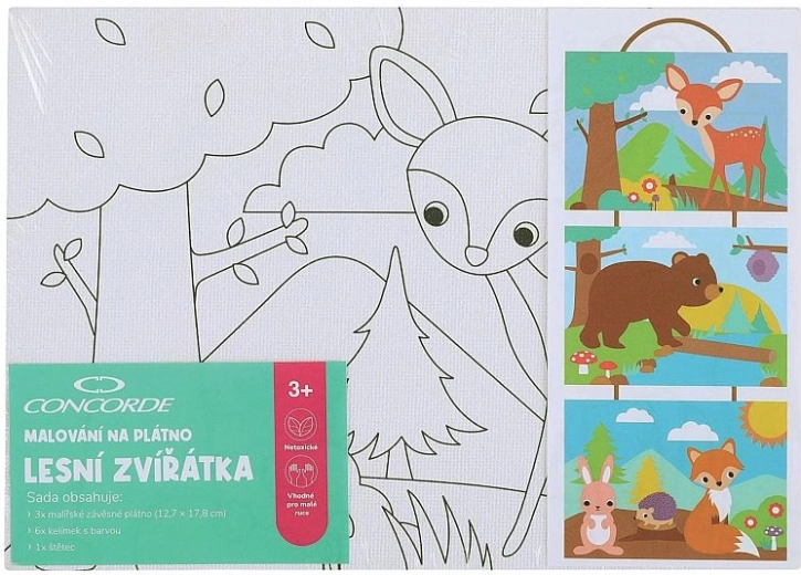 Peinture sur toile CONCORDE – animaux de la forêt, kit pour enfants