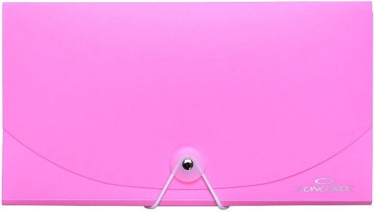 Chemise à soufflets DL avec élastique, 13 compartiments, rose pastel