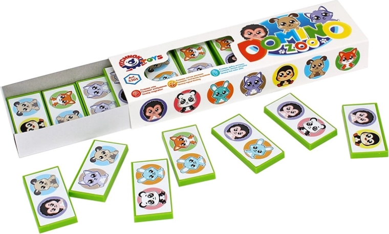 Domino avec des animaux en boîte