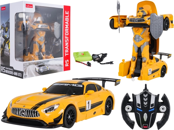 Voiture RC et robot 2 en 1 Rastar Mercedes-AMG GT3 1:14 jaune