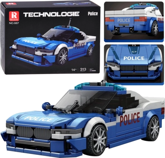 Kit de construction – voiture de police sportive, 313 pièces