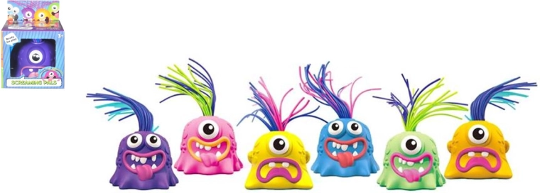 Figurine petit monstre avec sons et cheveux colorés