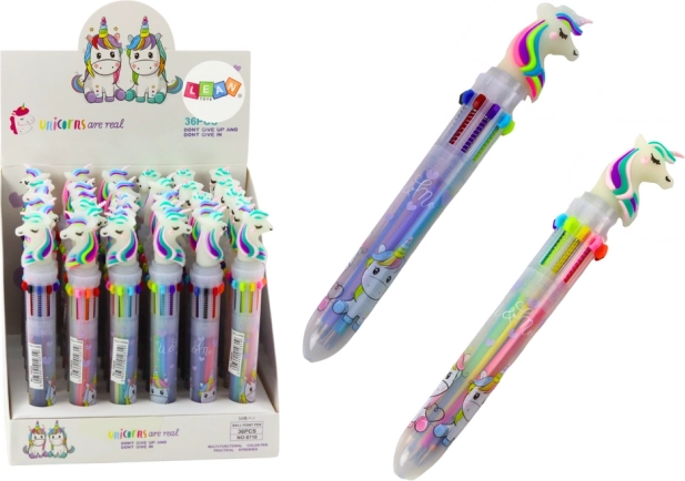 Stylo automatique multicolore Licorne 10 couleurs