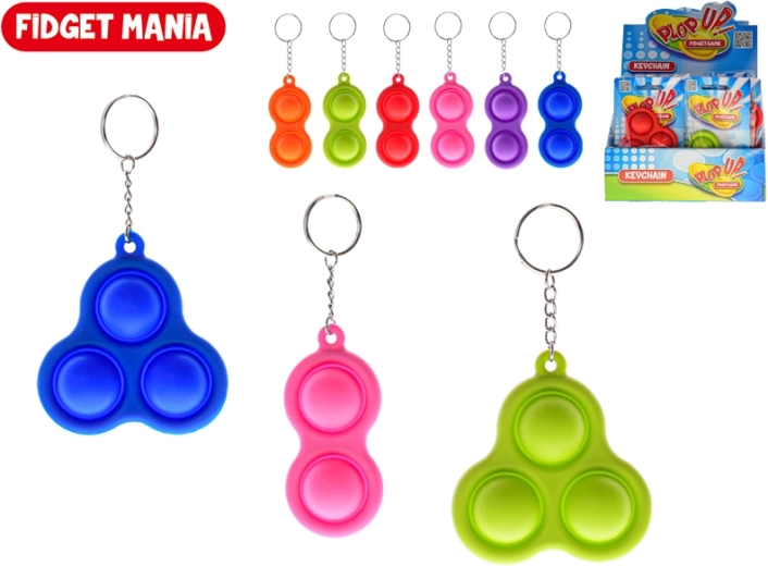 Porte-clés antistress Plop up 8,2 cm – 6 couleurs