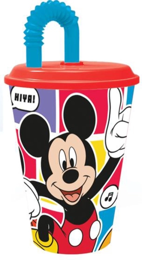 Gobelet avec paille MICKEY 430 ml, plastique
