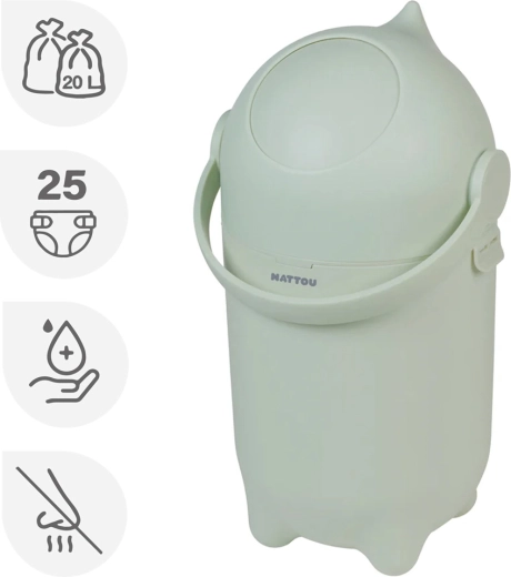 Poubelle à couches Nattou Dropy verte 20 l