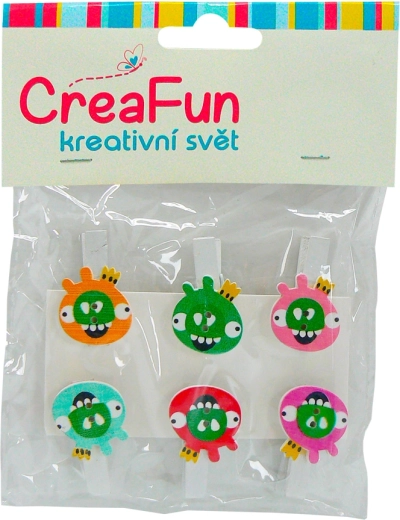 Pinces colorées en forme d’oiseau, 6 pcs