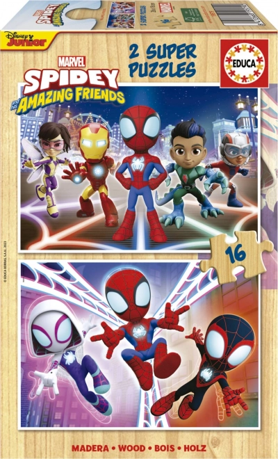 Educa puzzle en bois Spidey et ses amis extraordinaires 2x16 pièces
