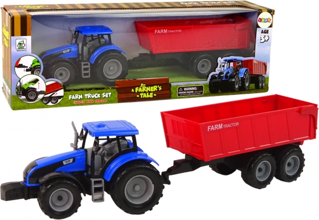 Tracteur avec remorque amovible – ensemble agricole bleu pour enfants