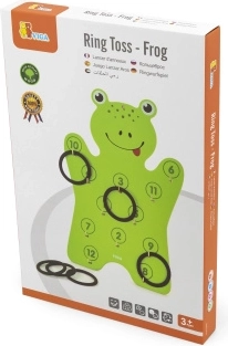 Jeu de lancer d’anneaux en bois – grenouille