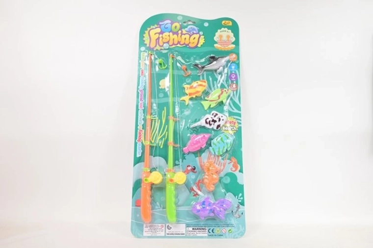 Jeu pour enfants de pêche aux poissons avec 2 cannes