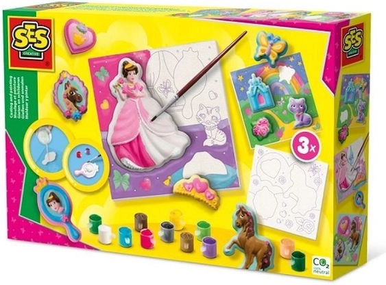 Kit créatif SES : moulages en plâtre et toiles à peindre – princesses