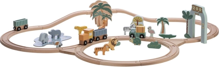 Freeon Free2Play circuit de train en bois avec animaux