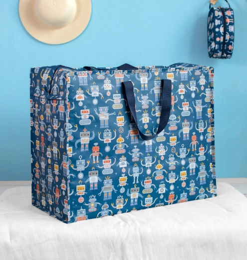 A Little Lovely Company sac de rangement XL avec motif robots