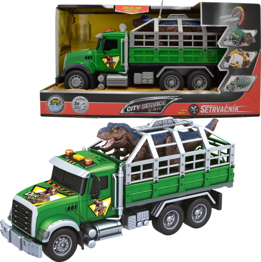 Camion de transport de dinosaures avec son et lumières 1:14