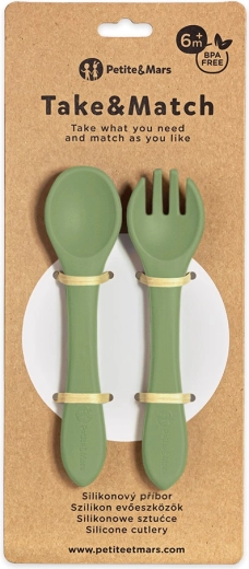 Petite&Mars couverts en silicone take&match sweet pea 6m+