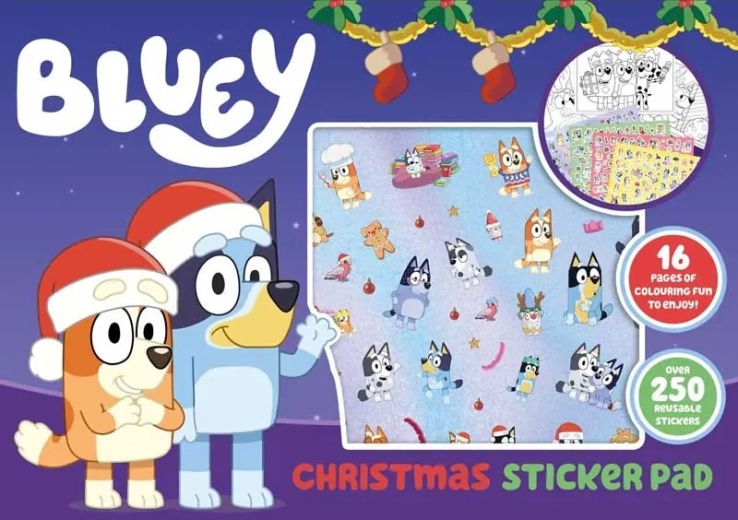 Kit de coloriage de Noël Bluey avec autocollants