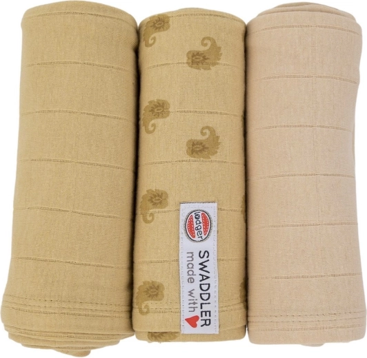 LODGER swaddler Flame tribe lot de 3 pcs 70 × 70 cm sand