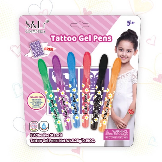 Ensemble de feutres de tatouage avec pochoirs