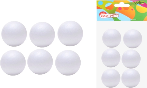 Boules en polystyrène décoratives 3 cm, 6 pcs