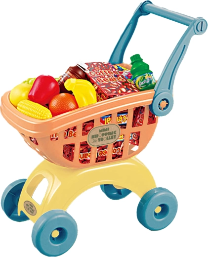 Chariot de courses pour enfants avec aliments Bioplastic 41,5 cm