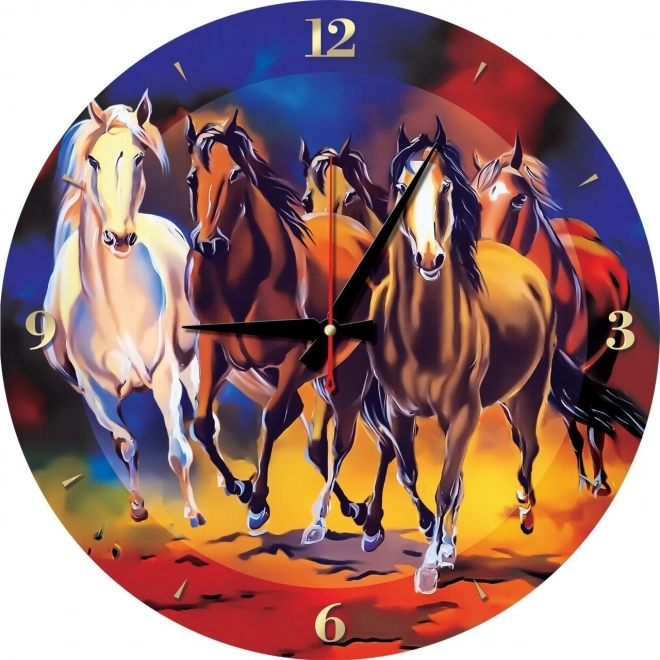 Puzzle horloge Chevaux 570 pièces avec cadre
