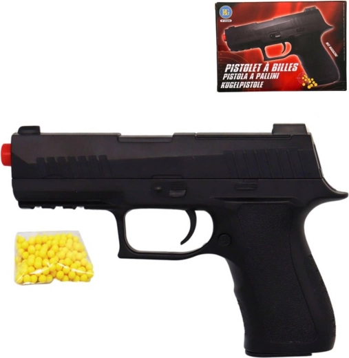 Revolver à billes pour enfant 20 cm noir avec munitions - 1 pièce