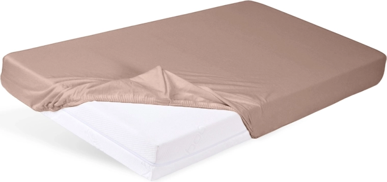Drap-housse en jersey Babymatex pour lit bébé 60 × 120 cm marron clair