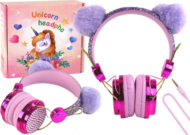 Casque pour enfants Rose avec microphone réglable