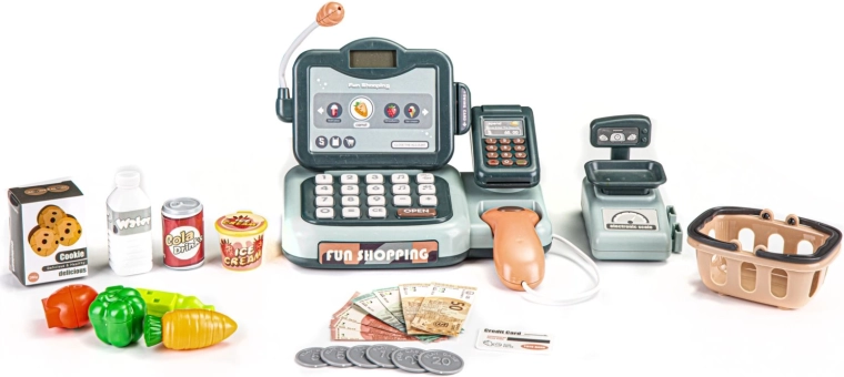 Caisse enregistreuse interactive pour enfants avec accessoires