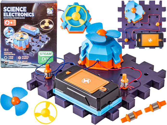 Kit d’expériences scientifiques – circuit électronique avec petit ventilateur et frisbee