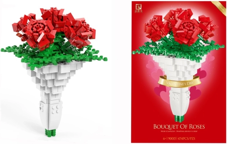 Kit de construction bouquet de roses – 474 pièces