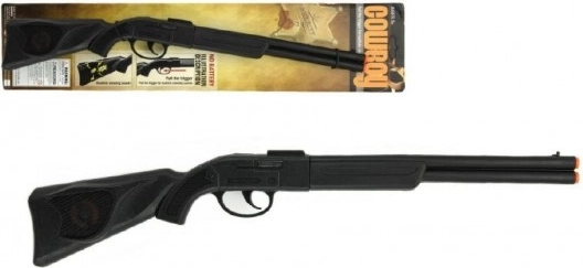 Pistolet/Fusil de cow-boy à cliquet en plastique 57 cm sur carte