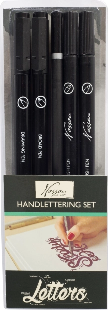 Set de feutres de différentes épaisseurs pour dessin et calligraphie, 5 pièces