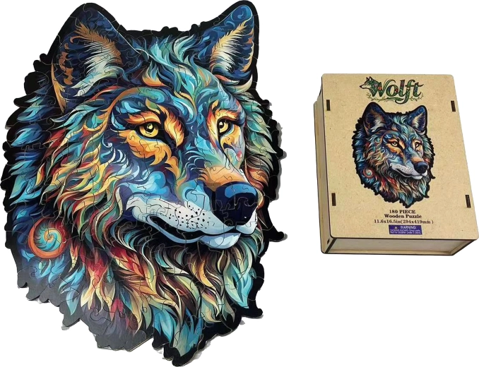 Puzzle en bois loup