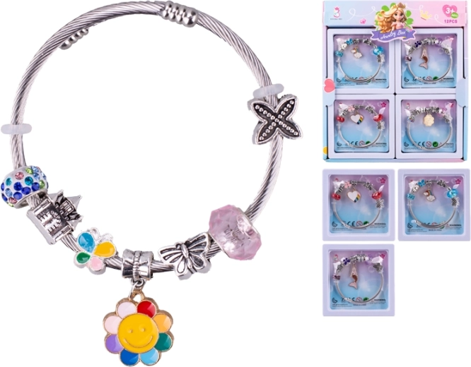 Bracelet enfant avec médaillon – petit cœur, sirène, petit soleil, petit nuage